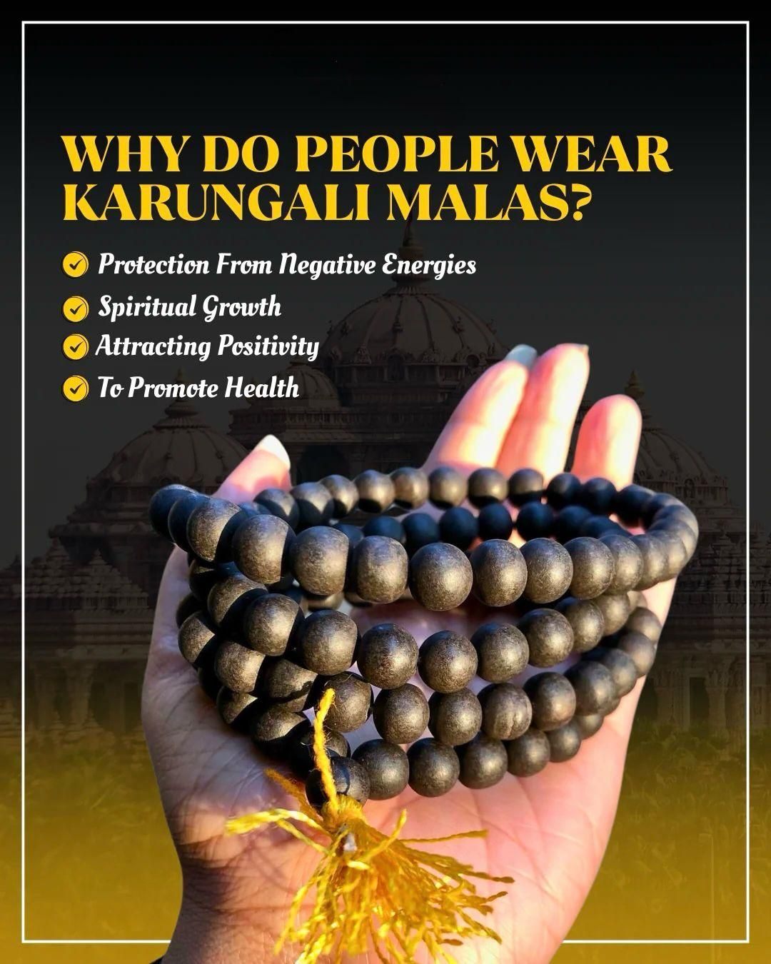 Karungali Mala With Free Murgan Locket 100% Authentic Silver Cap