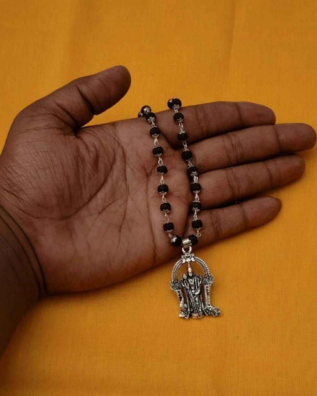 Karungali Mala With Free Murgan Locket 100% Authentic Silver Cap